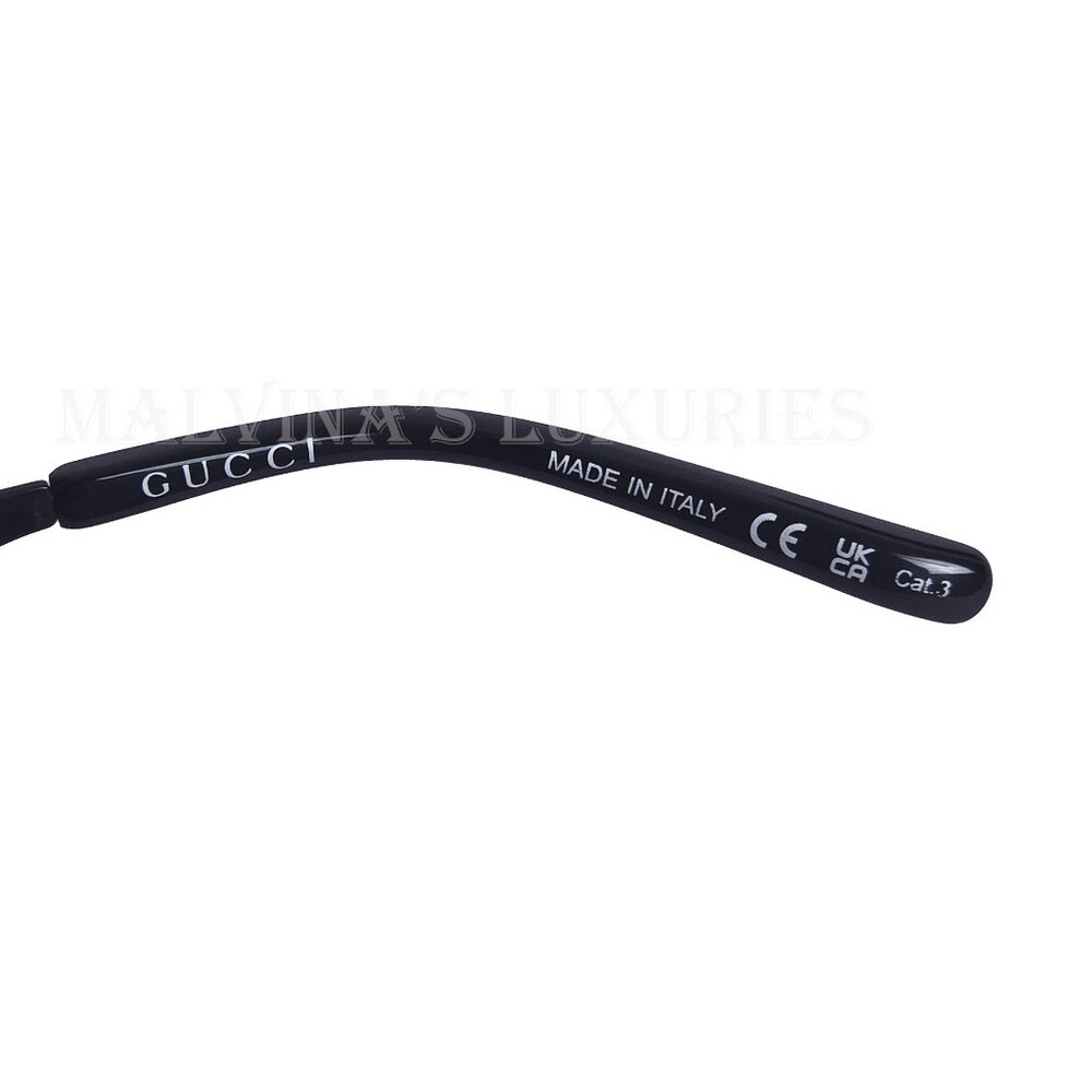 GUCCI SUNGLASSES GG1656S BLACK HORSEBIT OVERSIZED SHIELD UNISEX - Picture 14 of 15